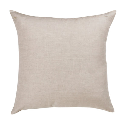 20" X 20" Gray And Tan Linen Patchwork Zippered Pillow