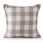 20" X 20" Light Gray And Ivory Polyester Plaid Zippered Pillow