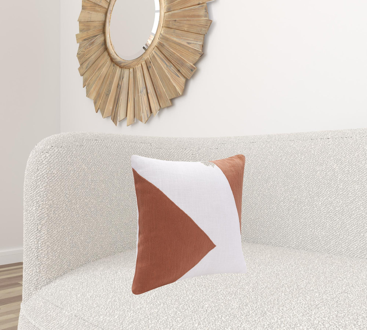 20" X 20" Brown And Ivory 100% Cotton Abstract Zippered Pillow