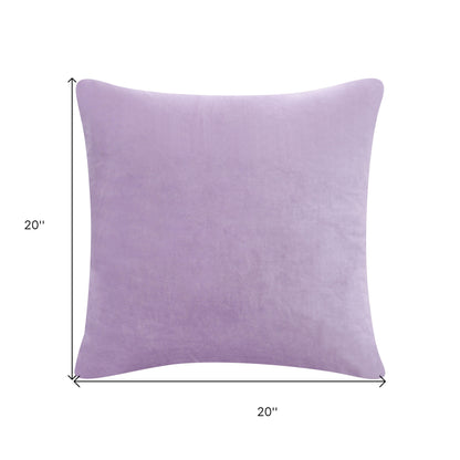 20" X 20" Purple 100% Cotton Zippered Pillow