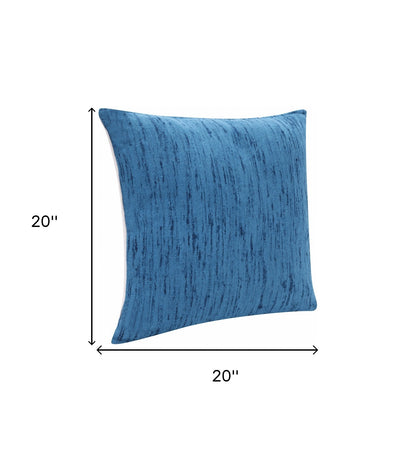 20" X 20" Ocean Blue Linen Zippered Pillow