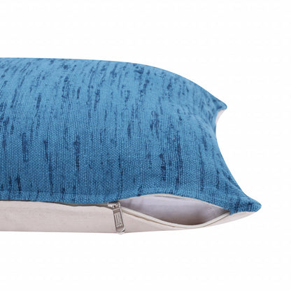 20" X 20" Ocean Blue Linen Zippered Pillow