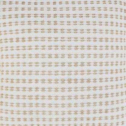 20" X 20" Ivory And Tan 100% Cotton Geometric Zippered Pillow