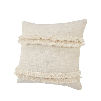 14" X 36" Cream 100% Cotton Zippered Pillow