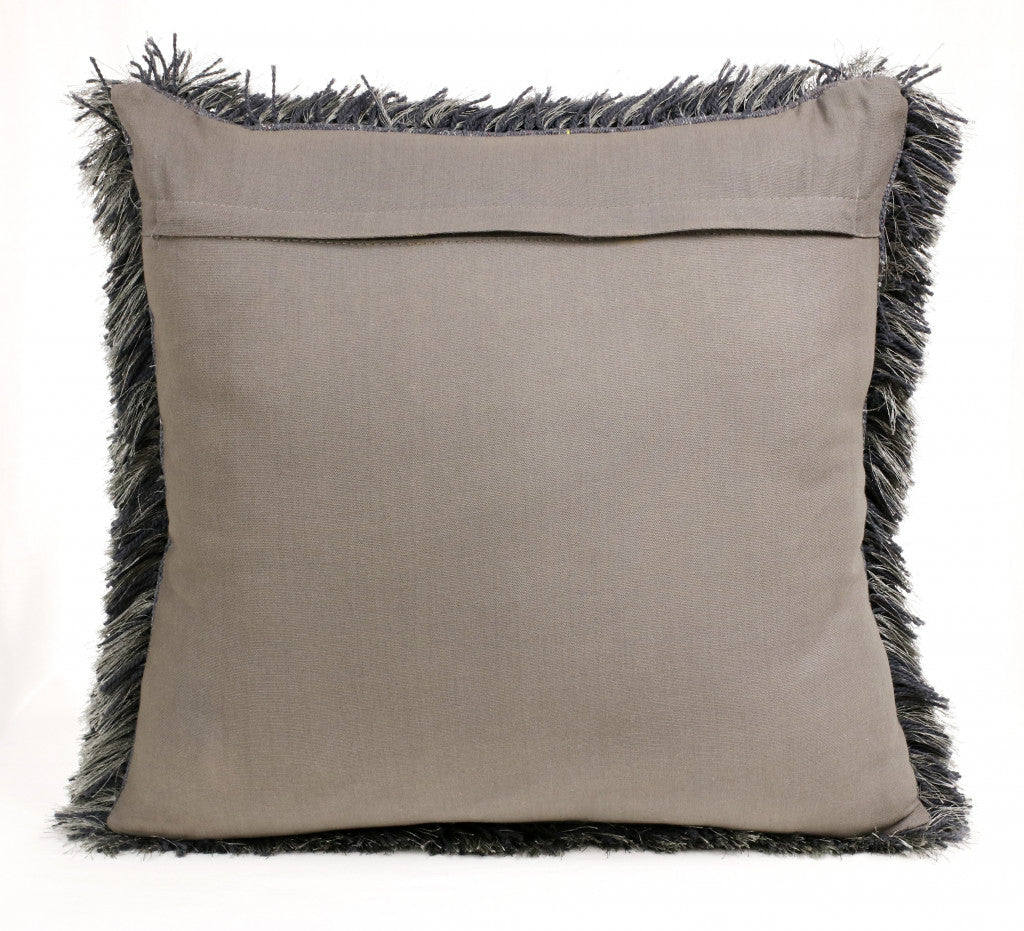 20" X 20" Dark Gray Polyester Zippered Pillow