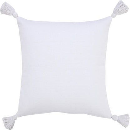 20" X 20" White 100% Cotton Zippered Pillow