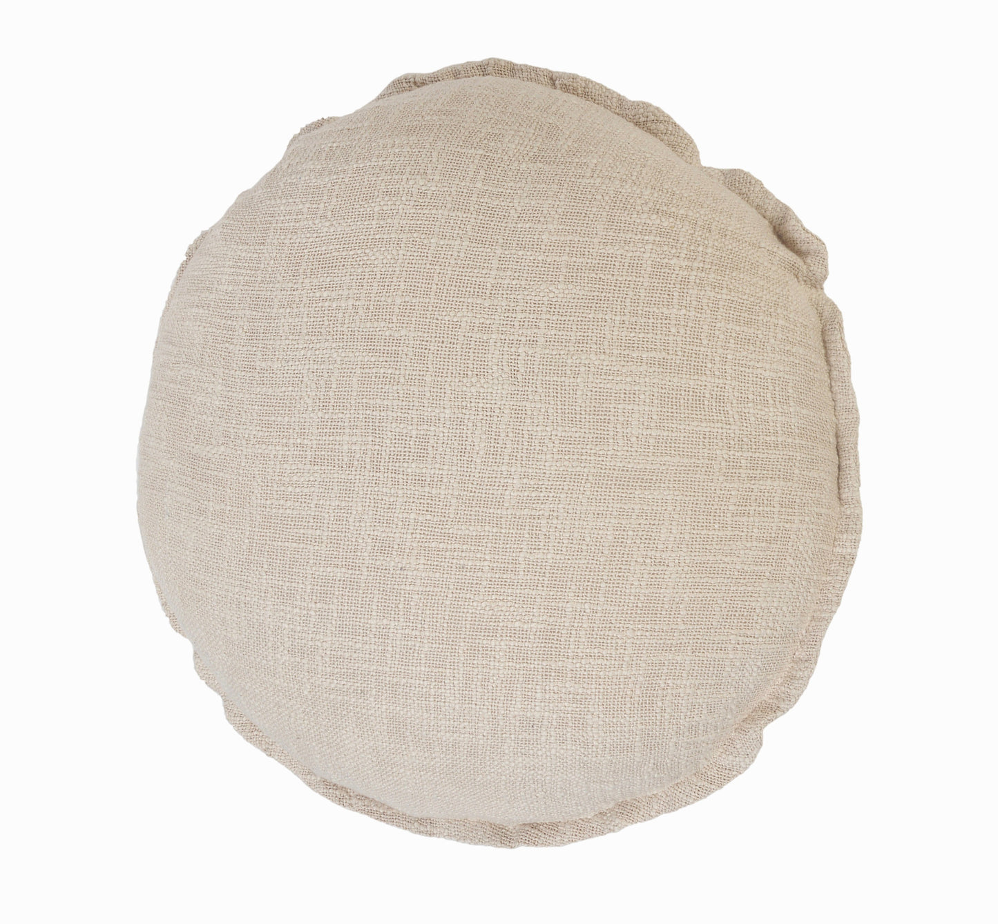 20" X 20" Beige Round Cotton Throw Pillow