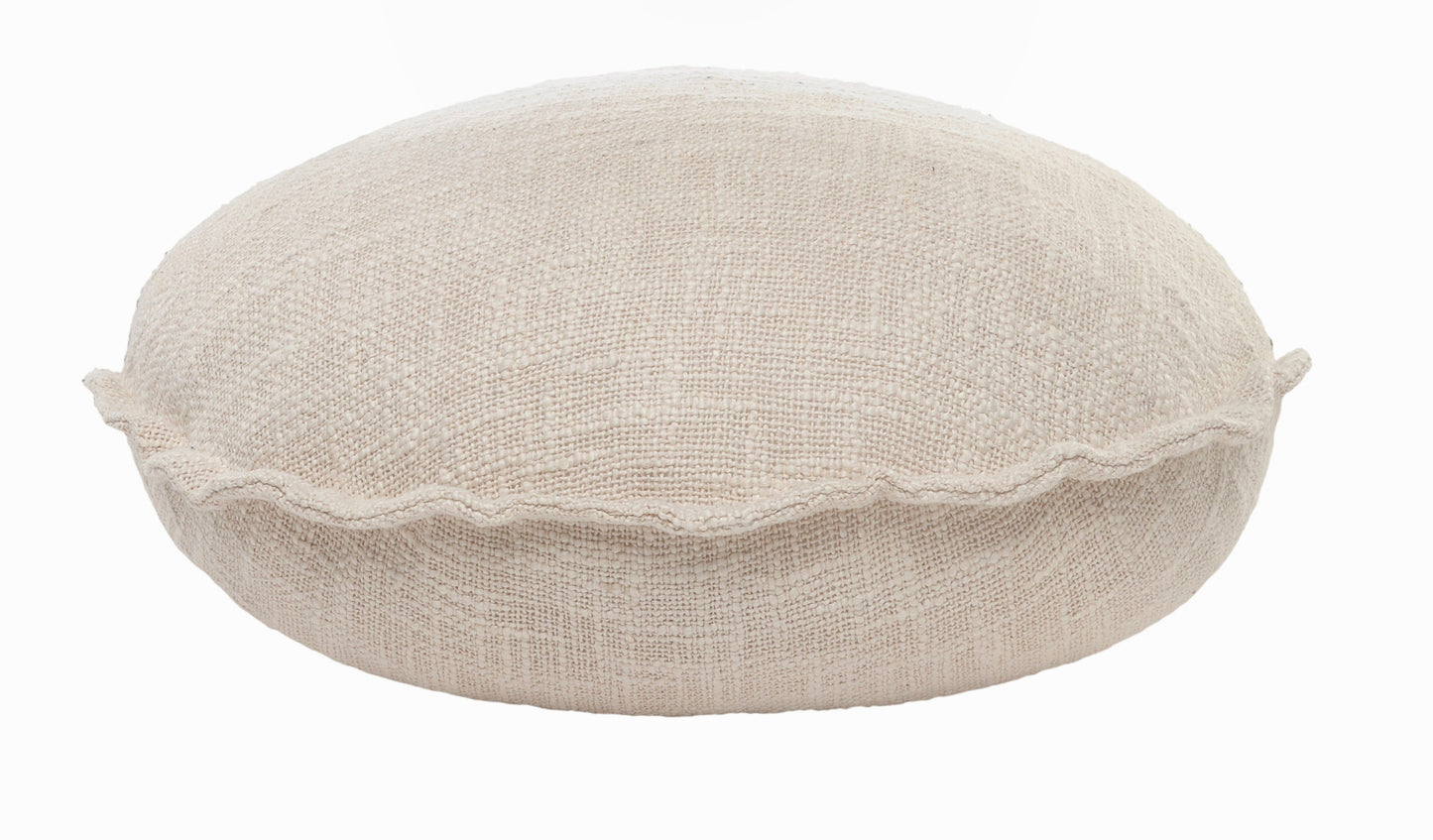 20" X 20" Beige Round Cotton Throw Pillow