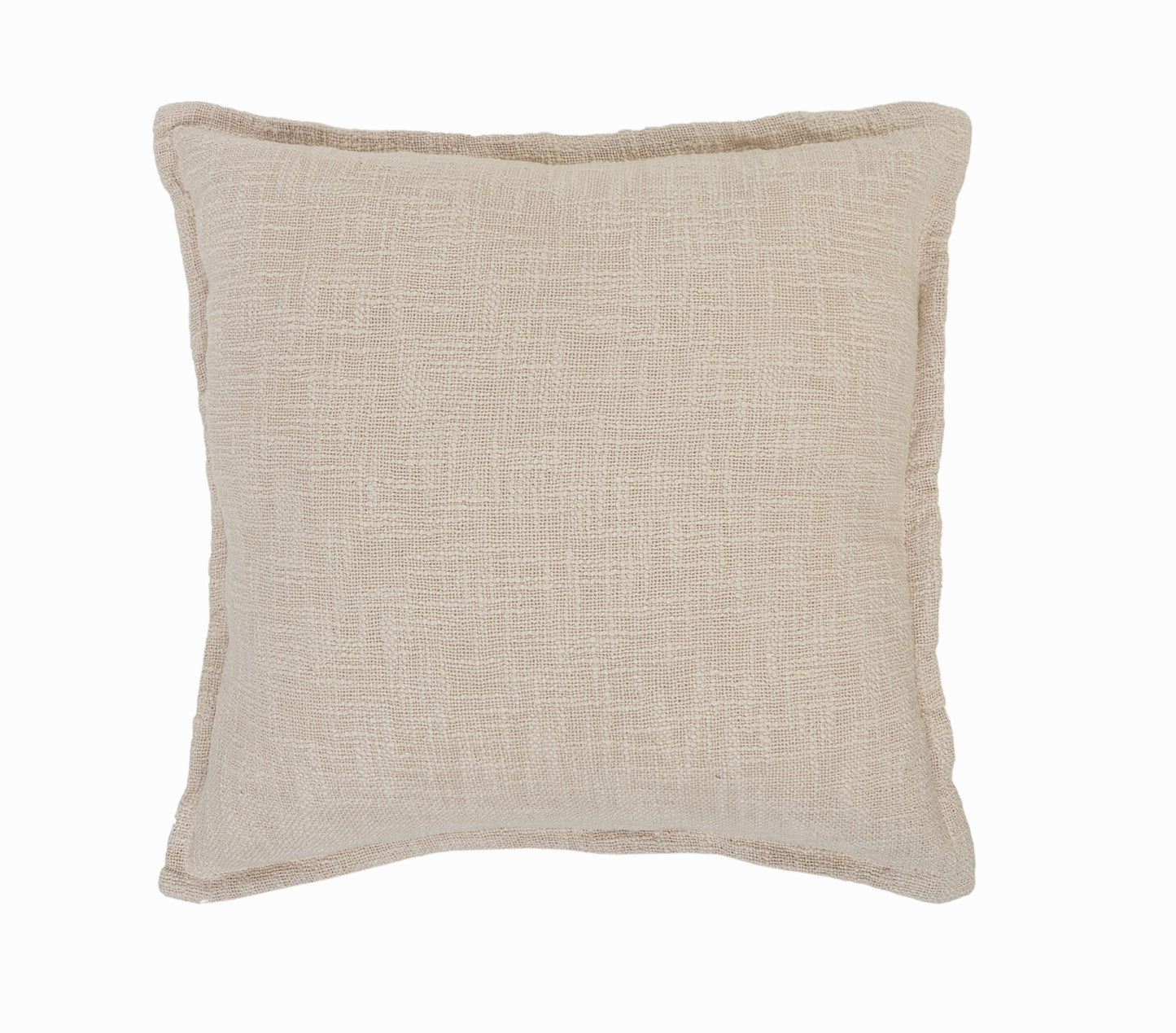 20" X 20" Beige Round Cotton Throw Pillow