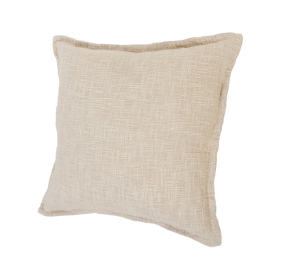 20" X 20" Beige Round Cotton Throw Pillow