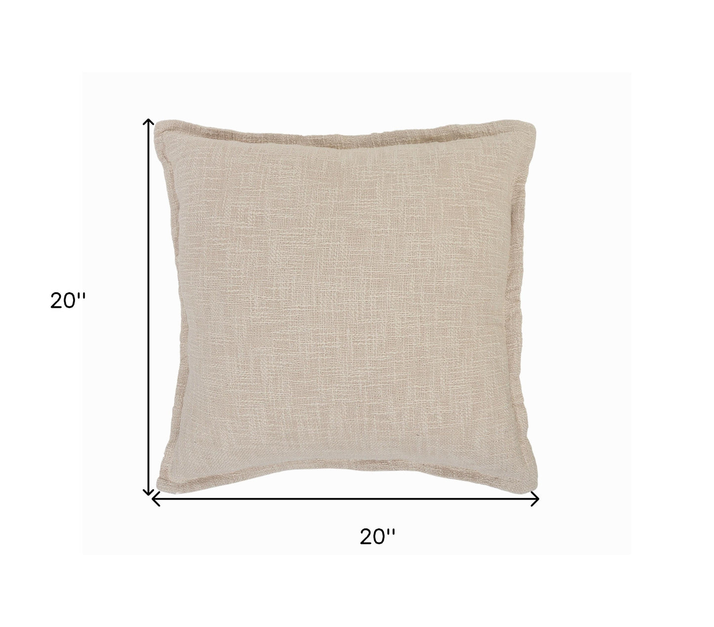 20" X 20" Beige Round Cotton Throw Pillow