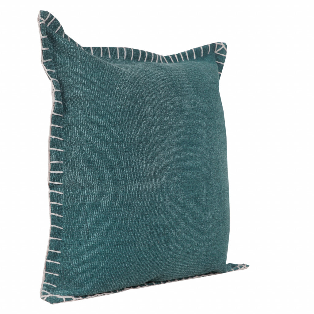 14" X 36" Emerald Green 100% Cotton Zippered Pillow