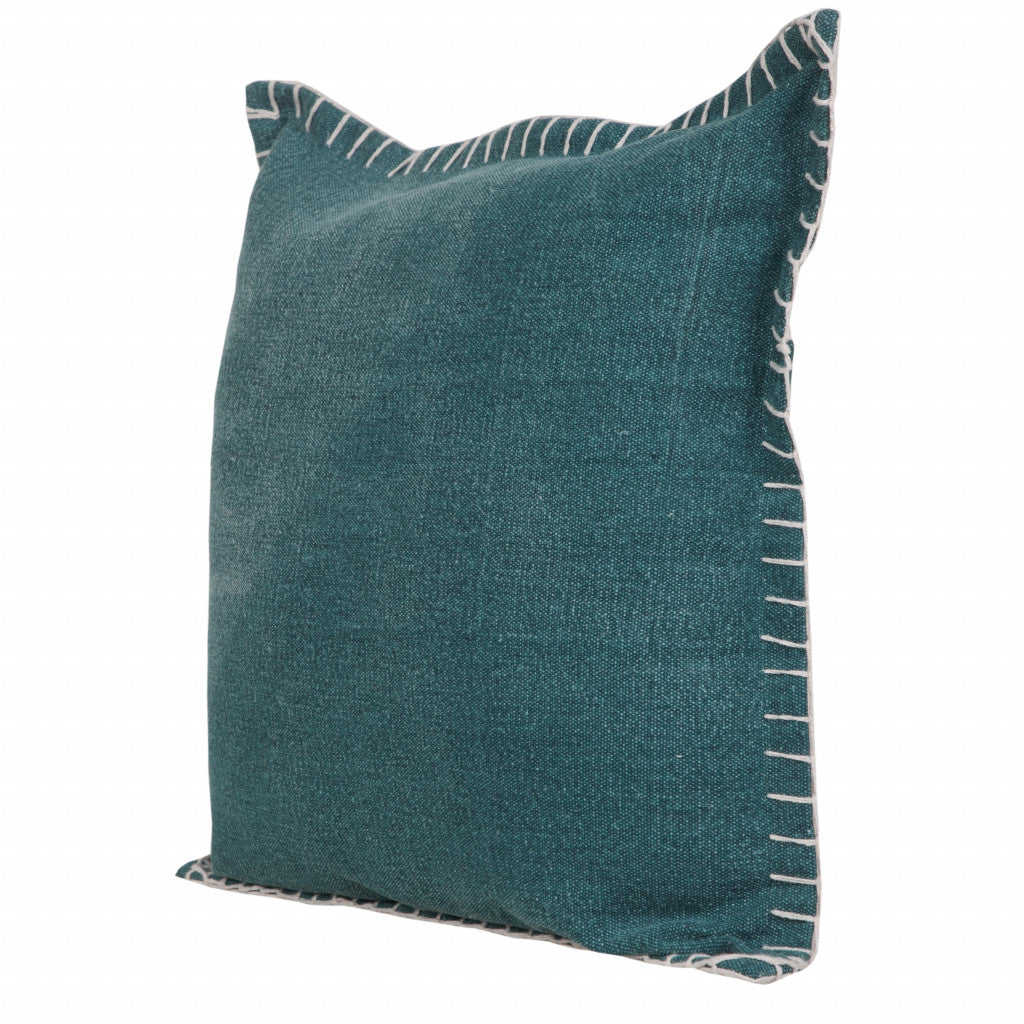 14" X 36" Emerald Green 100% Cotton Zippered Pillow