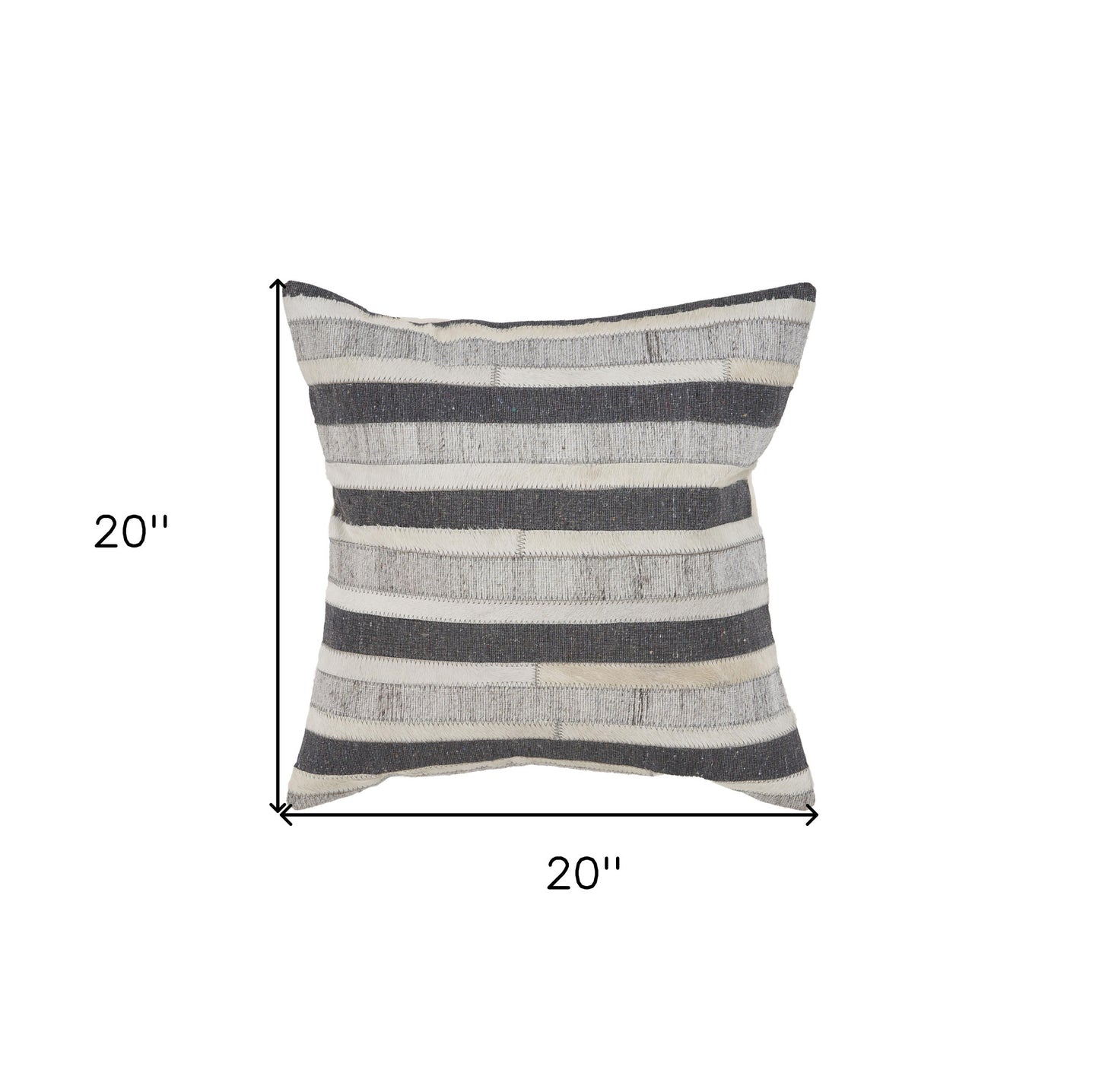 20" Charcoal Wool Throw Pillow