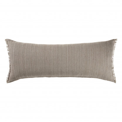 14" X 36" Tan Linen Zippered Pillow