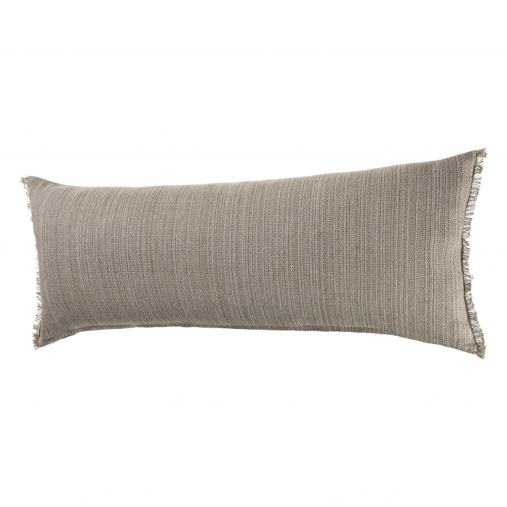 14" X 36" Tan Linen Zippered Pillow