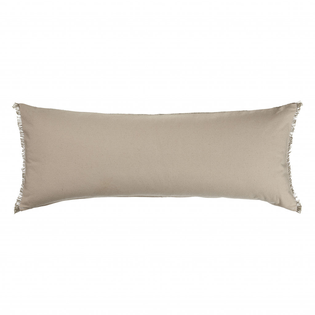 14" X 36" Tan Linen Zippered Pillow