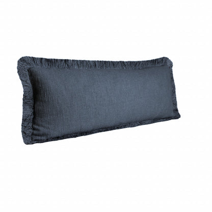 14" X 36" Navy Blue 100% Cotton Zippered Pillow