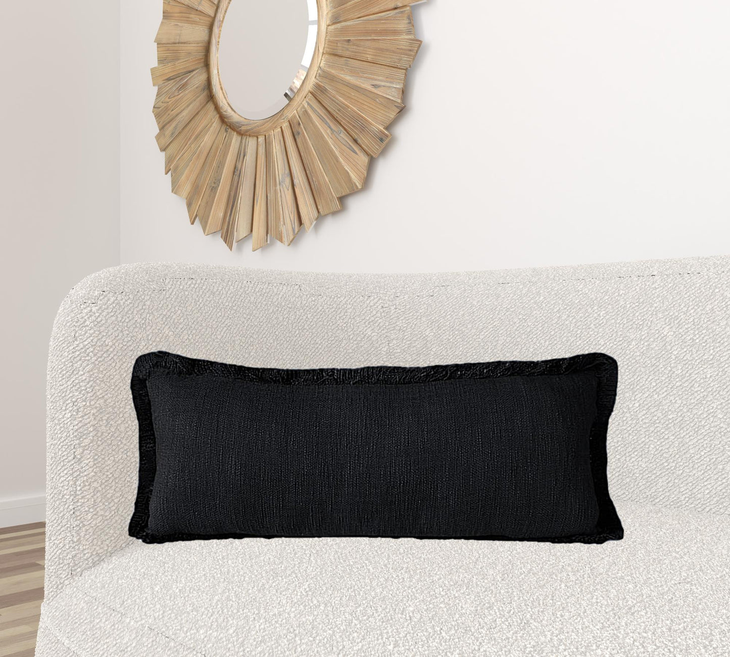 14" X 36" Navy Blue 100% Cotton Zippered Pillow