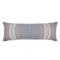 14" X 36" Beige and Gray Striped Cotton Zippered Pillow