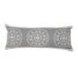 14" X 36" Gray And White 100% Cotton Geometric Zippered Pillow