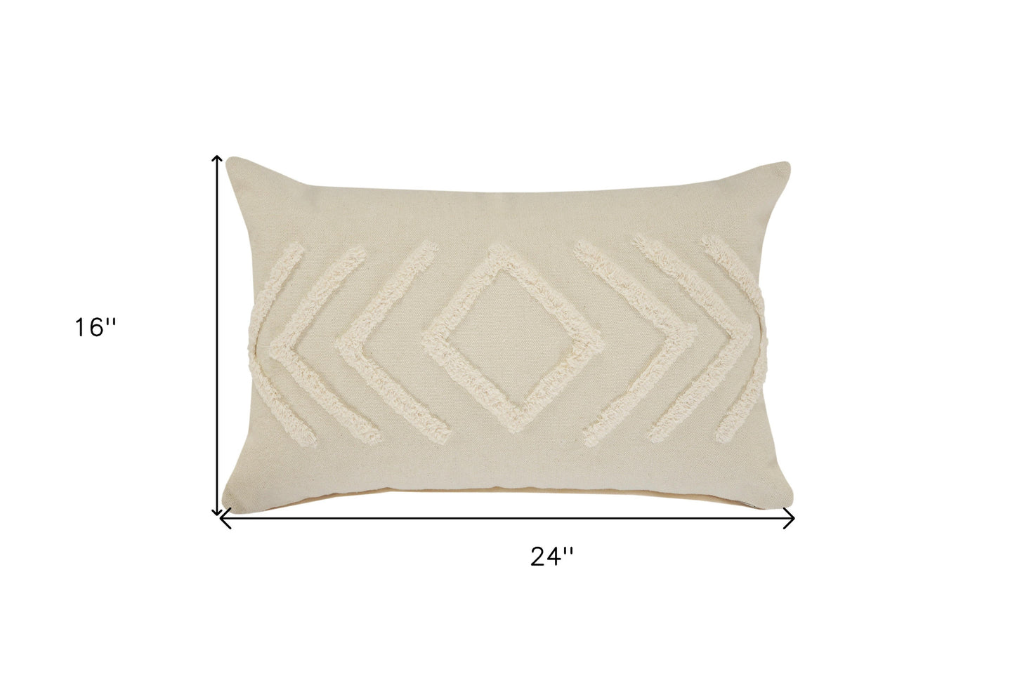 20" X 20" Birch And White 100% Cotton Geometric Zippered Pillow