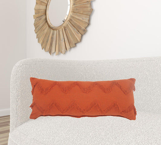 20" X 20" Cinnamon Orange 100% Cotton Zippered Pillow