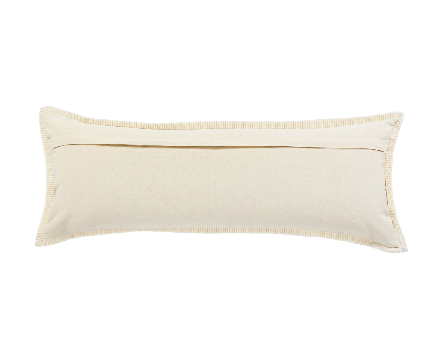 14" X 36" Golden Yellow And Cream 100% Cotton Zippered Pillow