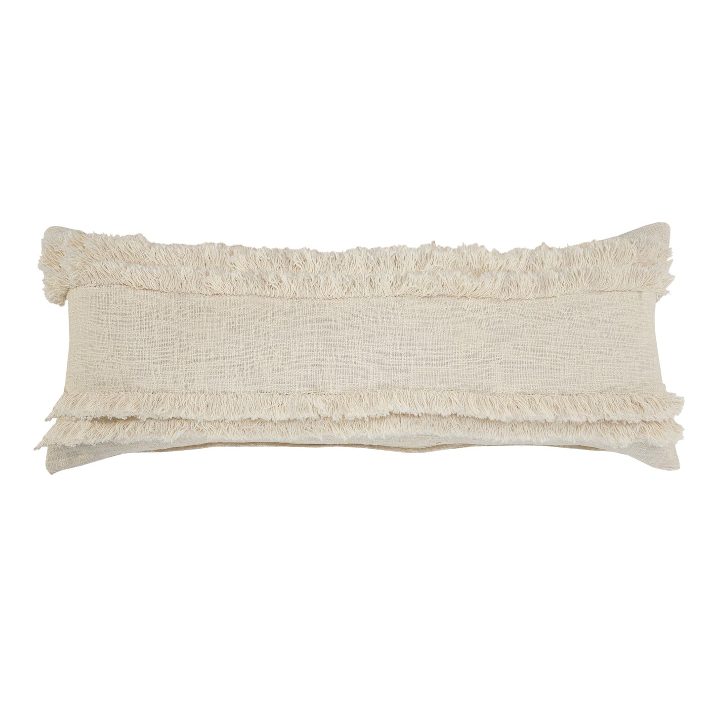 14" X 36" Cream 100% Cotton Zippered Pillow