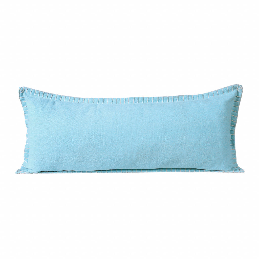 14" X 36" Emerald Green 100% Cotton Zippered Pillow