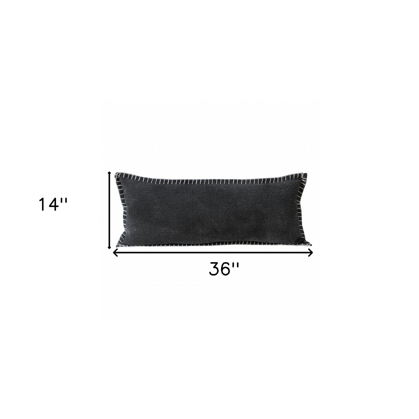 20" X 20" Jet Black 100% Cotton Zippered Pillow