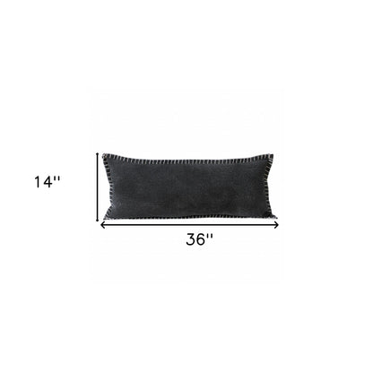 20" X 20" Jet Black 100% Cotton Zippered Pillow