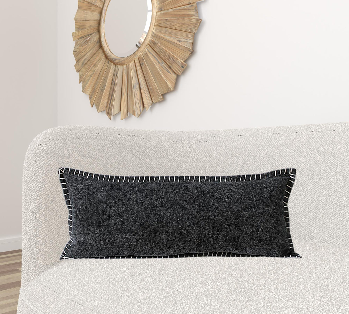 20" X 20" Jet Black 100% Cotton Zippered Pillow