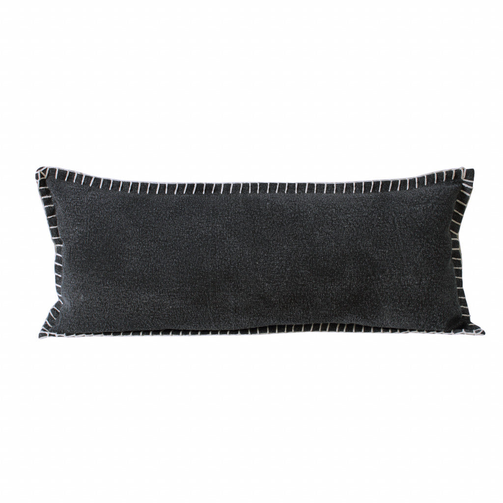 20" X 20" Jet Black 100% Cotton Zippered Pillow