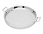 12" Silver Round Stainless Steel Tray With Handles