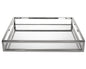 14" White and Silver Square Metal Serving Tray