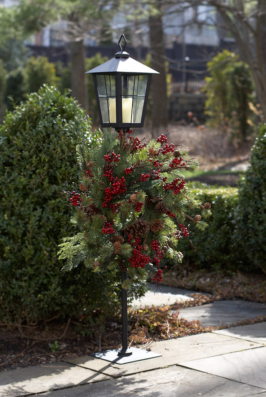 43" Black Flameless Lantern Candle Holder