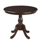 36" Espresso Rounded Solid Manufactured Wood And Solid Wood Pedestal Base Dining Table