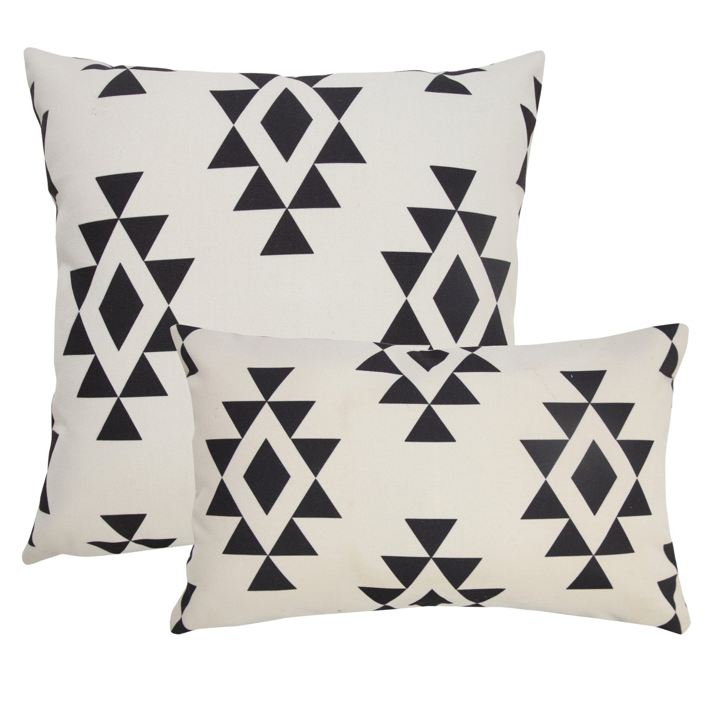 20" X 20" Black Zippered Southwestern Indoor Outdoor Throw Pillow