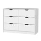 42" White Manufactured Wood Six Drawer Modern Dresser