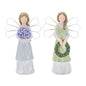 Set Of Two 7" Green Polyresin Angel Figurine