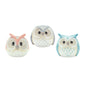 Set Of Three 4" Blue and Gray Resin Owl Figurine