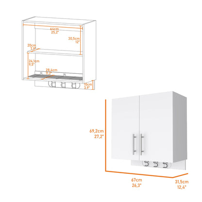 26" White Accent Cabinet With One Shelf