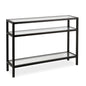 42" Black and Glass Console Table With Storage