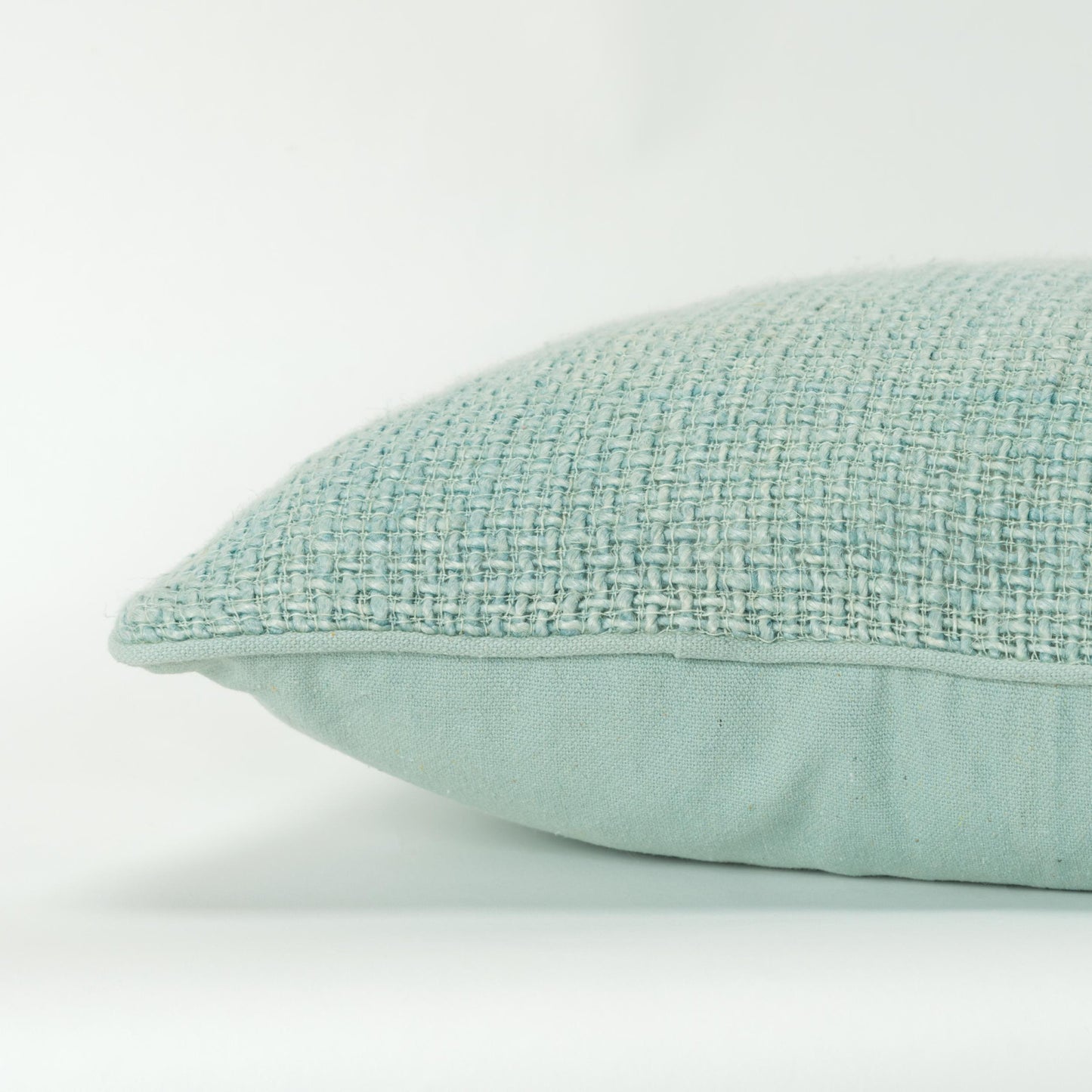 20" Mint Green Weave Cotton Blend Throw Pillow