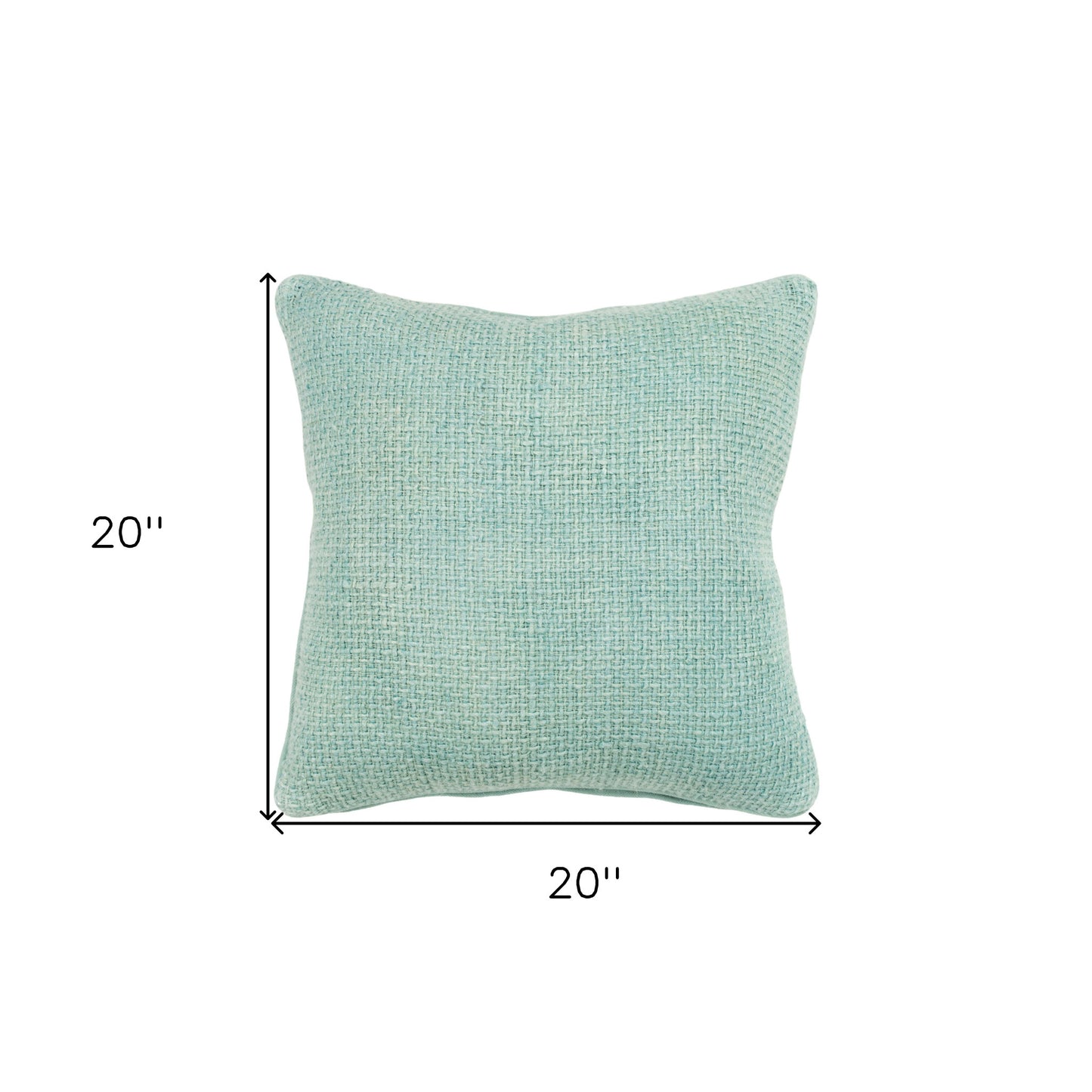 20" Mint Green Weave Cotton Blend Throw Pillow