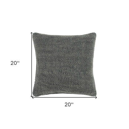 20" Gray Weave Cotton Blend Throw Pillow