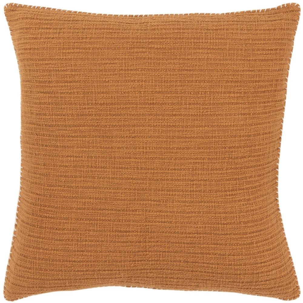 22" Pumpkin Striped Cotton Throw Pillow