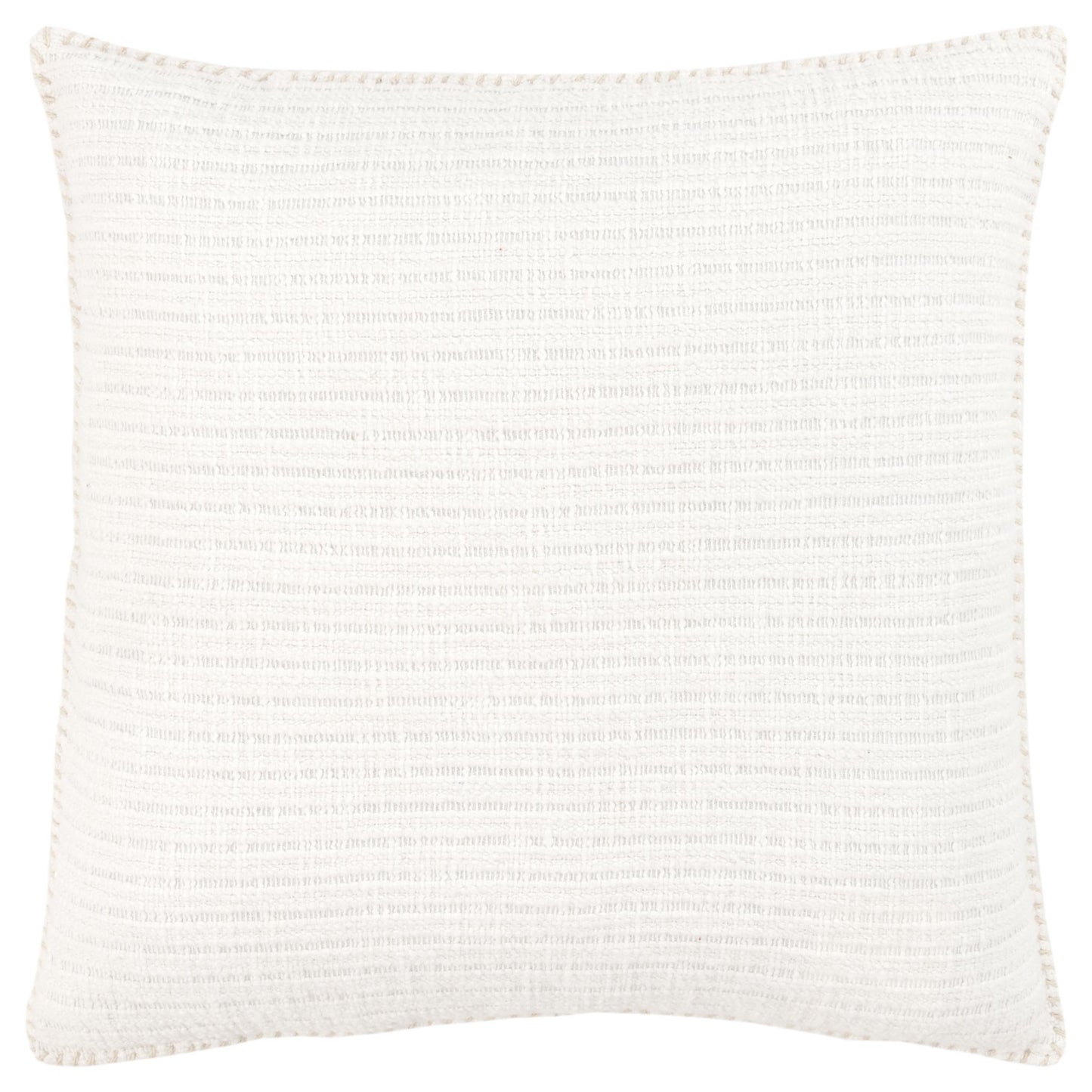 22" White Striped Cotton Throw Pillow