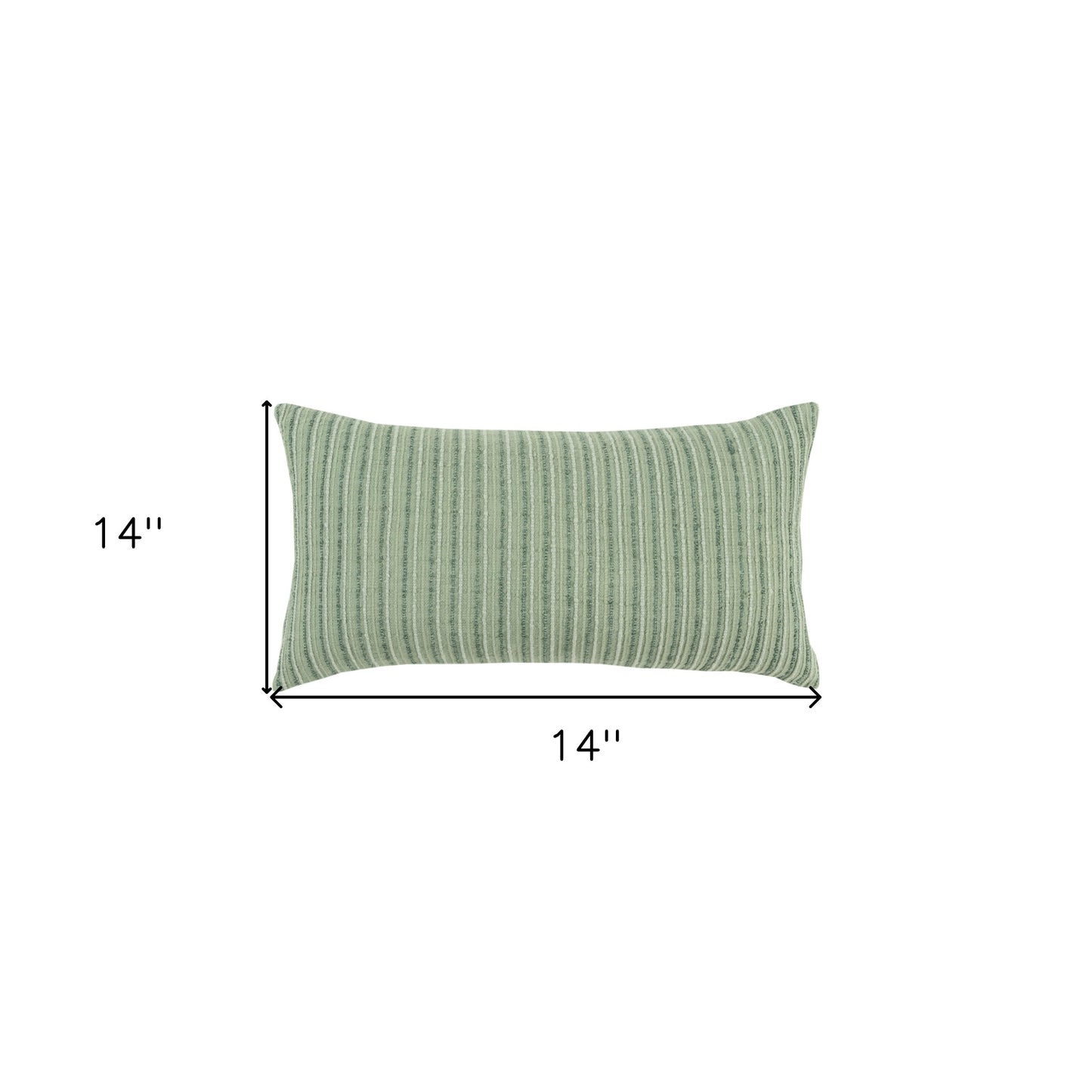 14" X 14" Green Cotton Blend Pillow